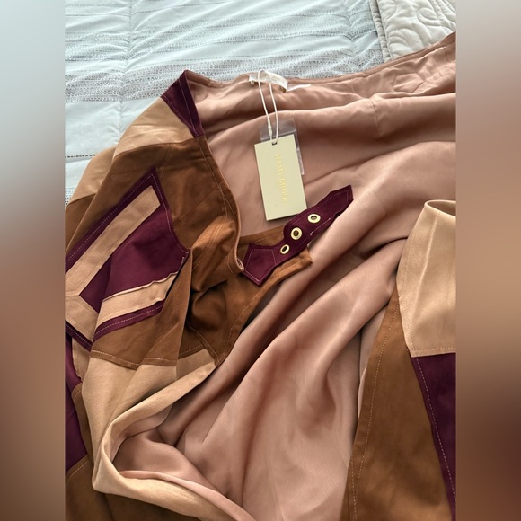 NWT Ramy Brook Jeannie Faux Suede Patchwork Maxi Skirt - Picture 6 of 7